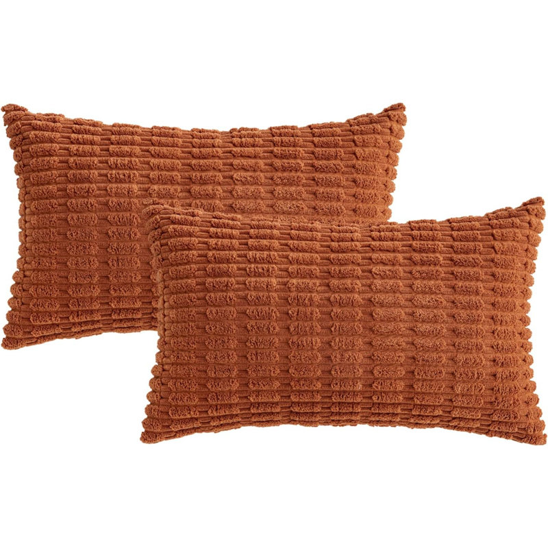Treshawn Striped Polyester Pillow Cover, Red