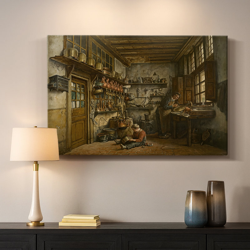 The Coppersmith's Workshop-Henri de Braekeleer-Gallery Wrapped Canvas-1861, 12 x 18