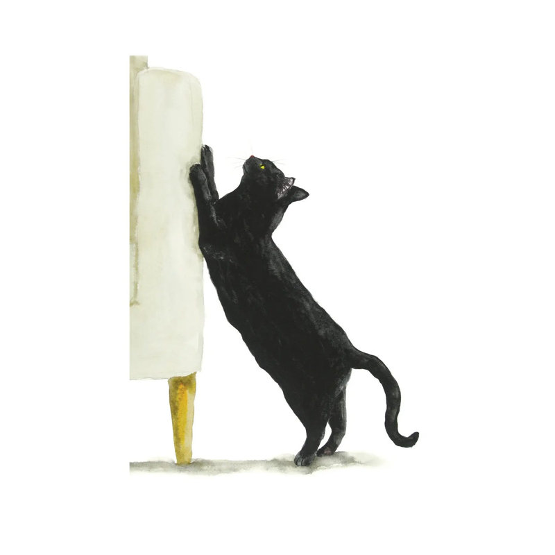 Bad Black Cat by Alexey Dmitrievich Shmyrov - Wrapped Canvas Print, 20.32 cm H x 30.48 cm W