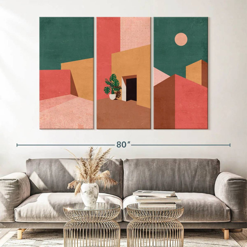 Architecture «Abstract Summer Home Canvas Print» sur, H 65 po x l 42 po