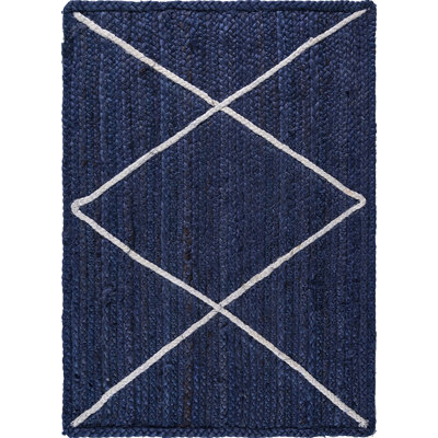 Tapis minuit en jute / sisal tressé à la main Bigbee Southwestern