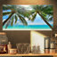 Palmier suspendu sur une plage de sable blanc - reproduction de photo sur toile tendue-590073793-603073661
