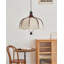 Lustre français rétro en bois d'hévéa