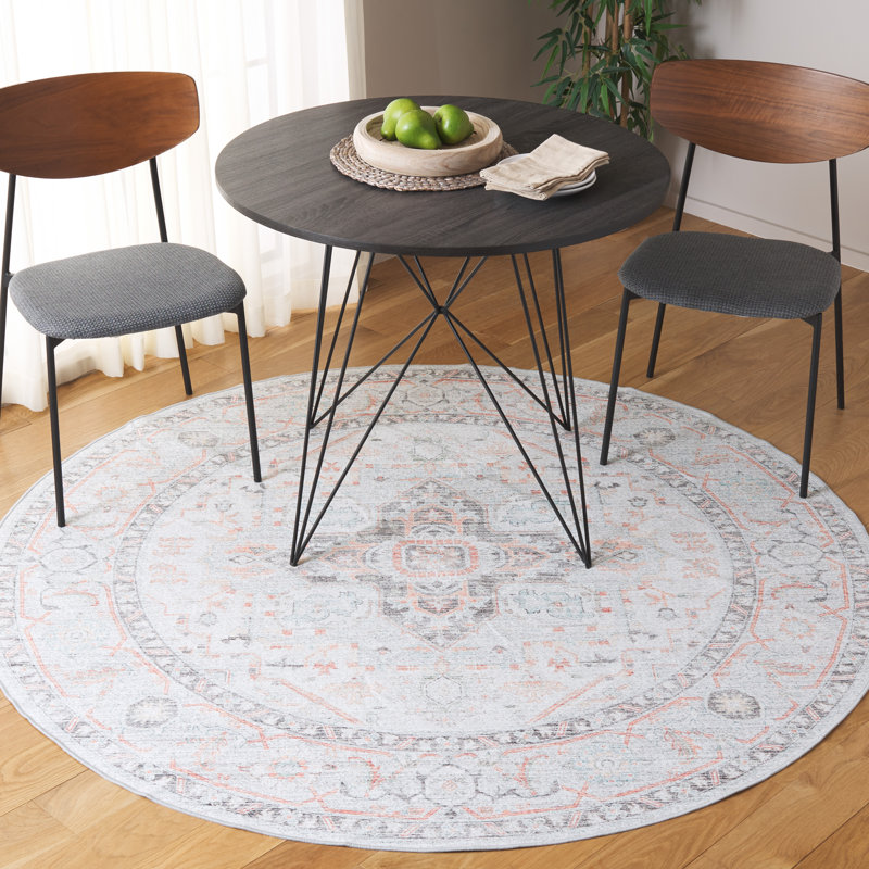 Rosezina Performance Machine Washable Oriental Rug, Round 6'