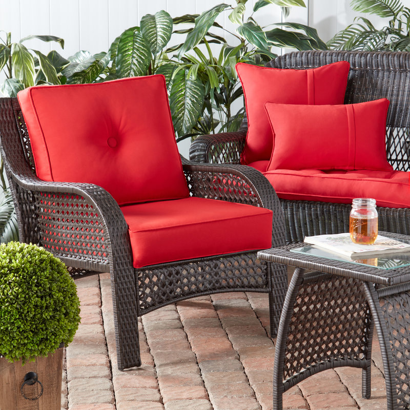  Coussin Sunbrella, Toile rouge jockey