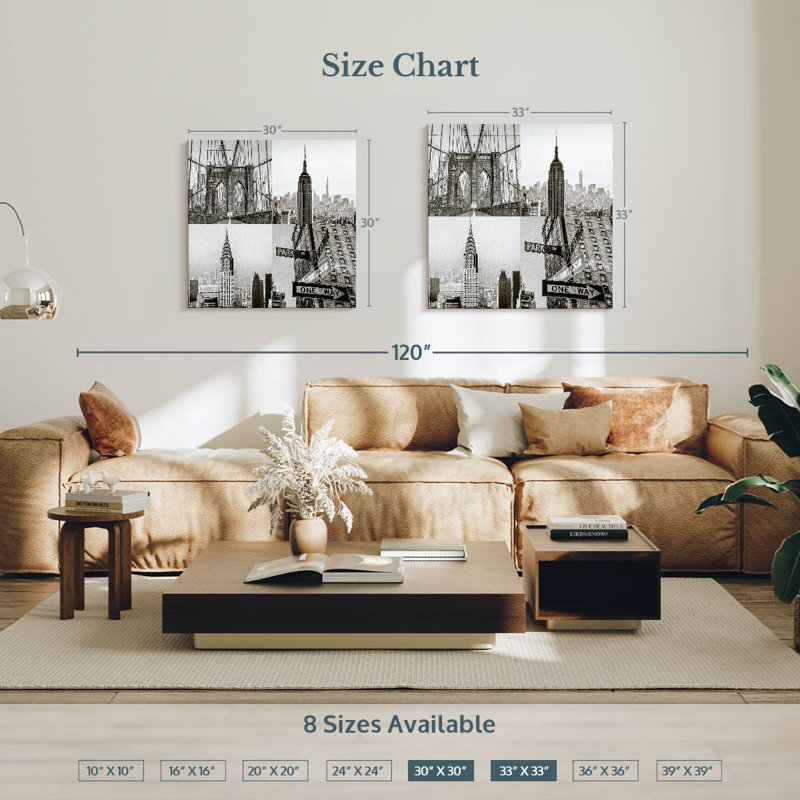 Sireci Iconic New York Sceneries, 30" H x 30" W