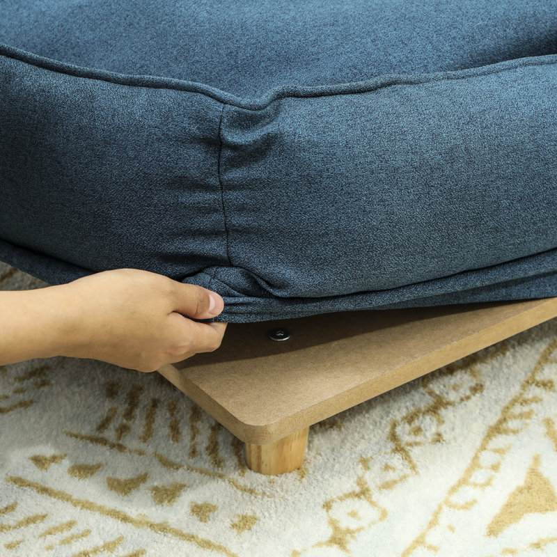 Confortable animal bleu foncé avec coussin amovible, hygiénique, pieds surélevés antidérapants, pieds en bois de pin stable, hygiénique