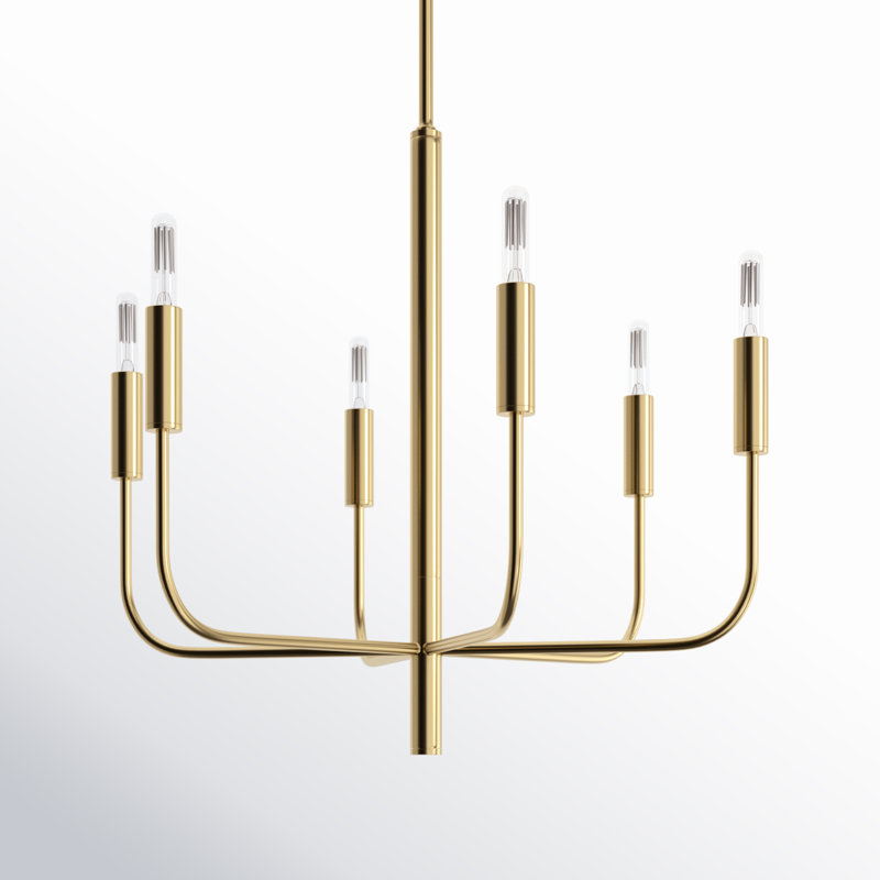 Brianna 6 - Light Chandelier, Burnished Brass