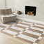 Tapis d'intérieur moderne brun clair à motif géométrique-516276650