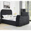 Mobilier de chambre à coucher avec foyer électrique en velours pour grand lit 1pc