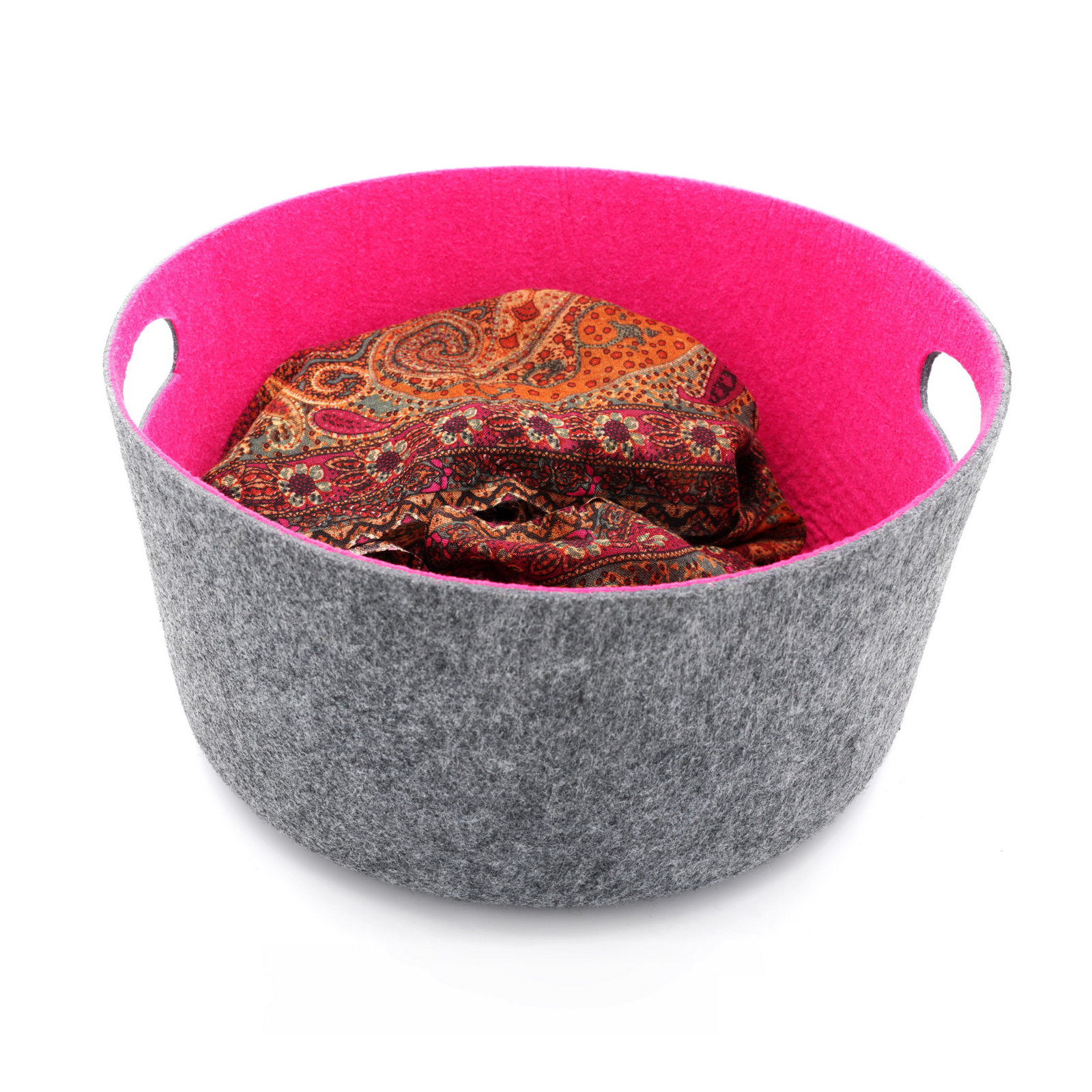 Fabric Decorative Bin 1, Hot pink