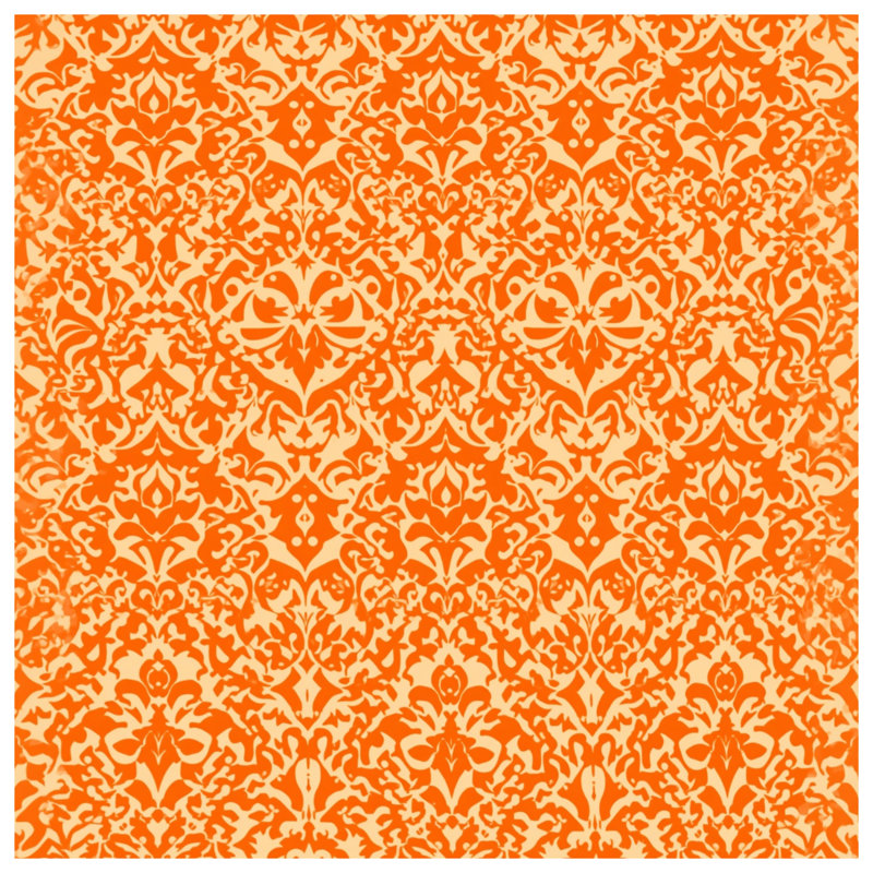 Rideaux de douche orange à motif damassé très longs, L 70 po x H 72 po