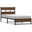 Borough Wharf Metal Bed Frame Without Mattress Brown Oak -2061387869