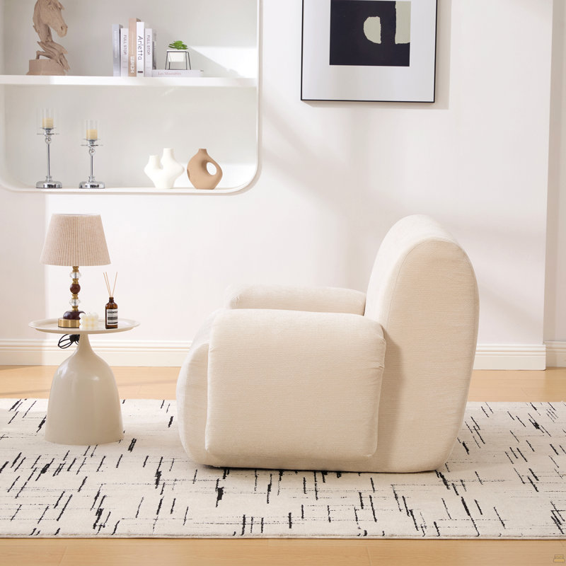 Fauteuil d'appoint surdimensionné rembourré, Beige