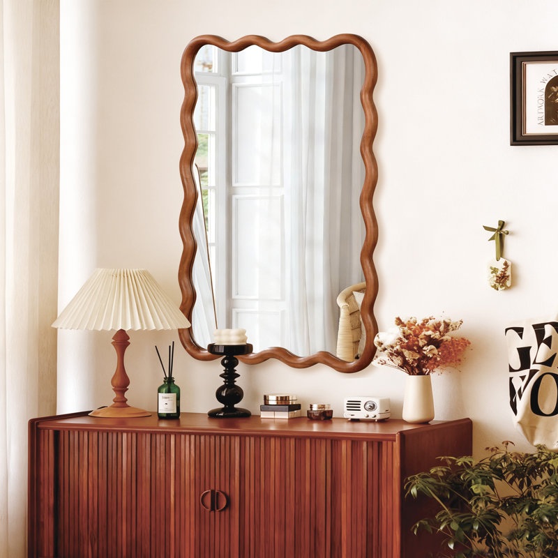 Miroir décoratif 30 po x 40 po, Brun jaune, 40 po x 30 po