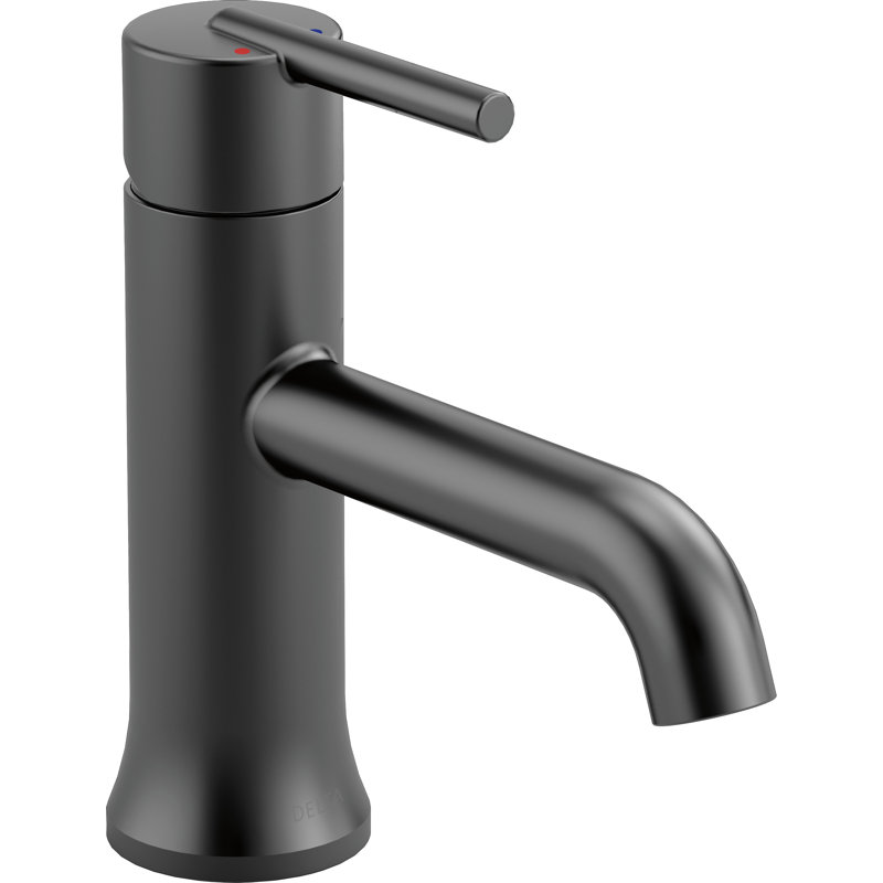 Trinsic Matte Black Bathroom Faucet, Single Hole Bathroom Sink Faucet for Vanity, Metal Push-Pop Drain Assembly, Matte Black
