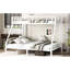 Lit superposé simple en métal TG pour les adolescents et les adultes, espace, réduction du bruit, pas de sommier tapissier, blanc, fabrication solide avec métal robuste, thermolaquage électrostatique, sous le rangement, 2