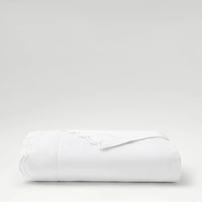 Scallop Edge 100% Cotton Flat Sheet