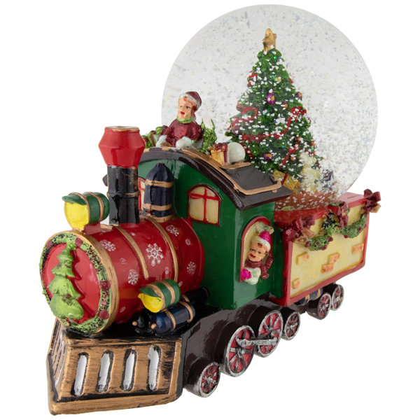 12.75'' Christmas Snow Globe, Santa Train Will Rotate Around The Christmas  Tree With Musics Swirling Glitter Water Lantern Decoration For Home