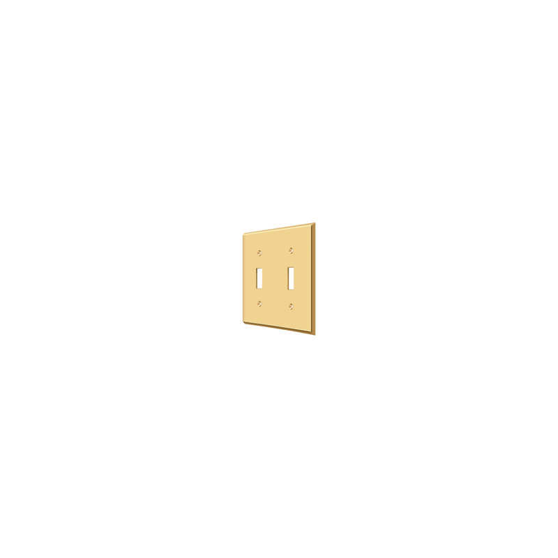 Deltana SWP4761U15A Switch Plate, Double Standard in Antique Nickel, Polished Brass