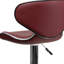 Tabouret de bar contemporain confortable en vinyle à hauteur réglable et dossier mi-haut avec base chromée Claudine-660761077