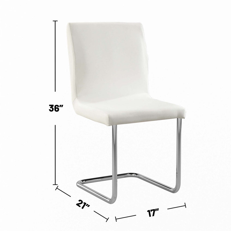 Set Of 2 Padded  Side Chairs With L-Shape Leg