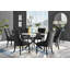 Novara Black Leg 120Cm Round Glass Dining Table & 6 Black Belgravia Black Leg Chairs