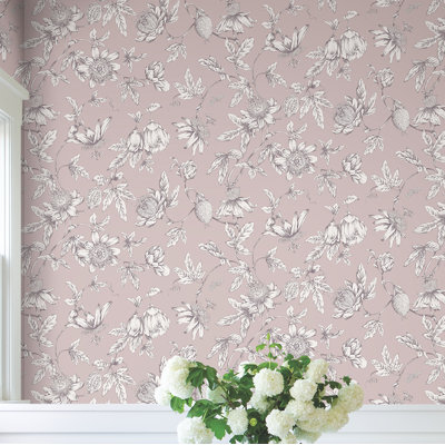 Passion Flower Toile Floral Roll