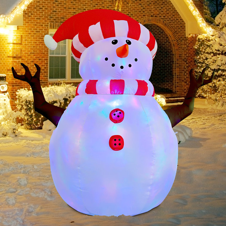 GOOSH Bonhomme de neige gonflable de Noël avec chapeau de Noël et  Commentaires - Wayfair Canada