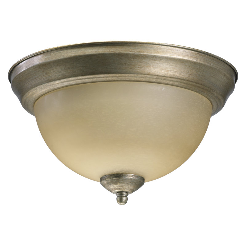 Baylor Glass Flush Mount, 6.5" H x 11.25" W, Oil Bronze