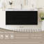 Meuble-lavabo 48 po en bois, mural avec lavabo, tiroirs à fermeture en douceur blanc brillant et une pièce