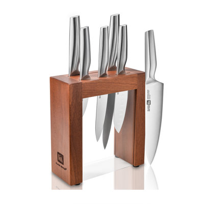 Klaus Meyer Contour 7 Piece Carbon Steel Knife Block Set