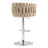 Swivel Adjustable Height Bar Stool with Woven Back & Footrest-1747495818