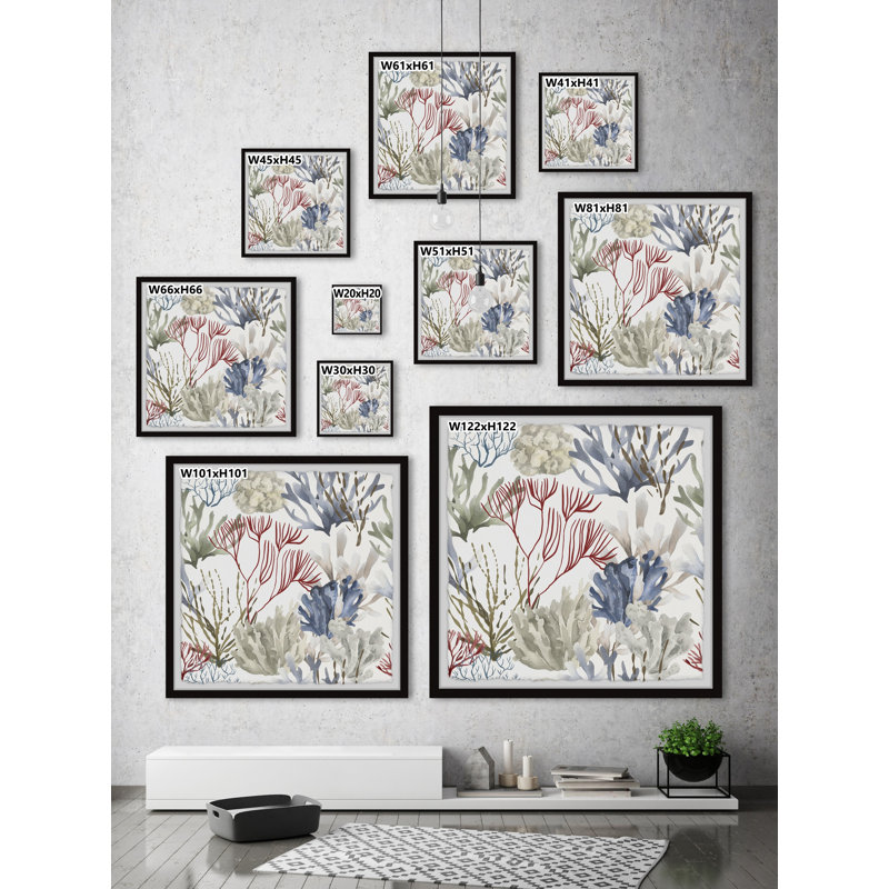 Underwater Meadows - Single Picture Frame Print, 45cm H x 45cm W x 3.81cm D