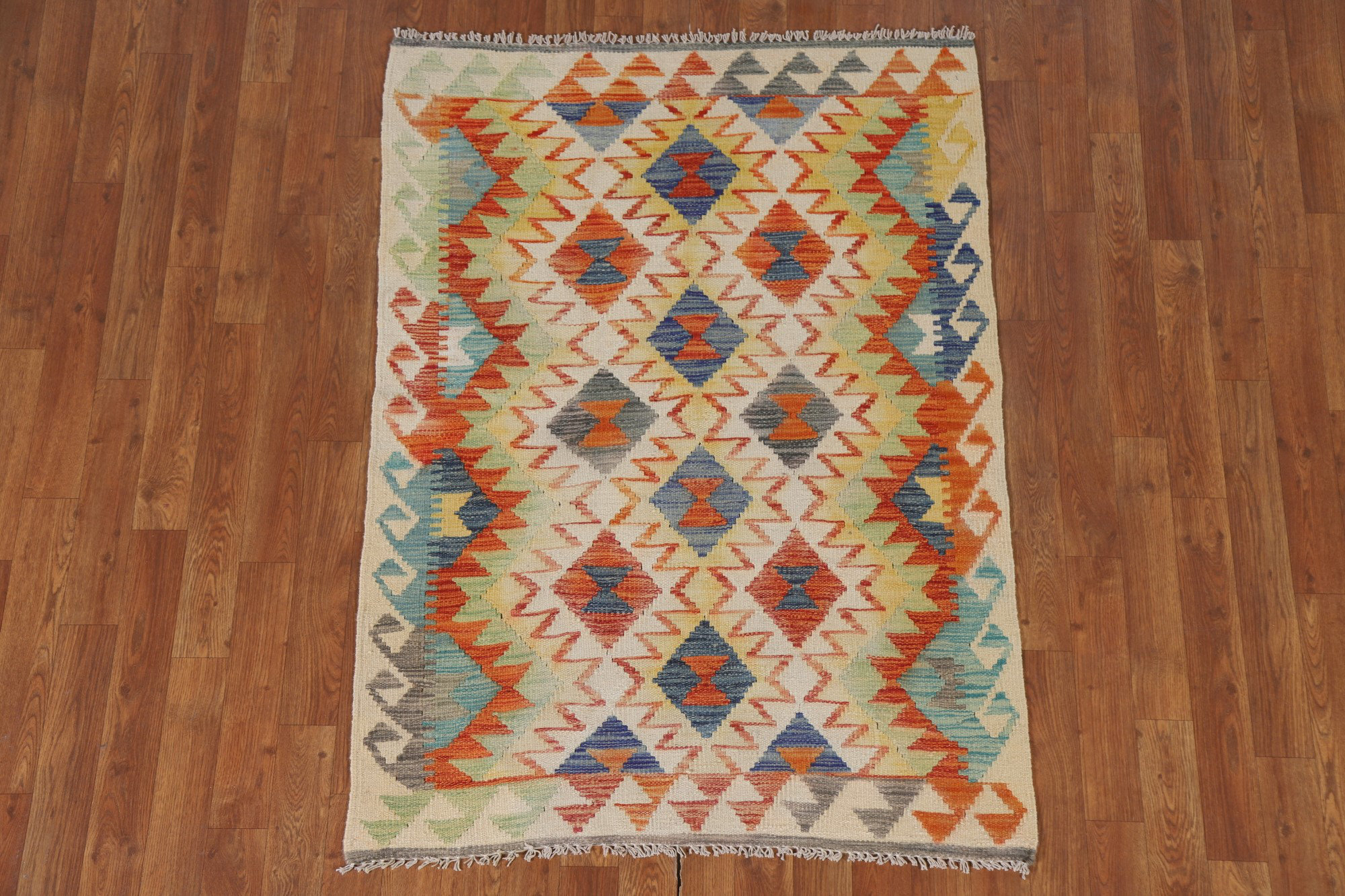 Dakota Fields Geometric Kilim Oriental Wool Rug 3x5 | Wayfair