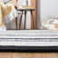 Tapis rayé noir en laine et coton Bardon-86585723