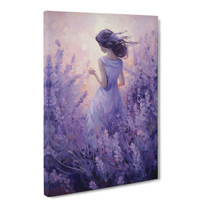 Lavender Flower Impressionism No.2 - Wrapped Canvas, 60cm H x 40cm W x 3cm D