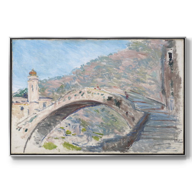 Dolceacqua, Bridge, 1884, reproduction d'art sur toile, H 25 po x l 37 po x P 2 po, Argent