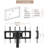 Height and Angle Adjustable Multi-Function Tempered Glass Metal Frame Floor With Lockable Wheels Mobile TV Stand, LCD/Plasma TV bracket  2 Tier Tempered Glass Shelves For Multiple Media Devices