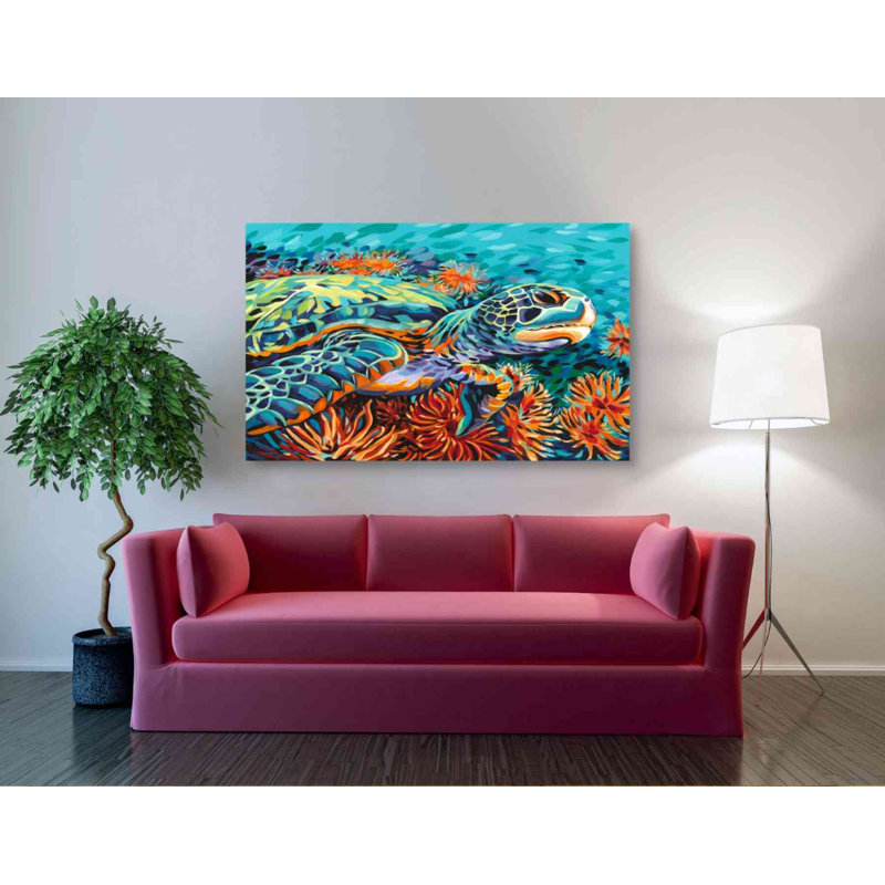 «Sea Swisseeart I» par Carolee Vitaletti, art mural sur toile, H 40 po x l 54 po x P 1,5 po