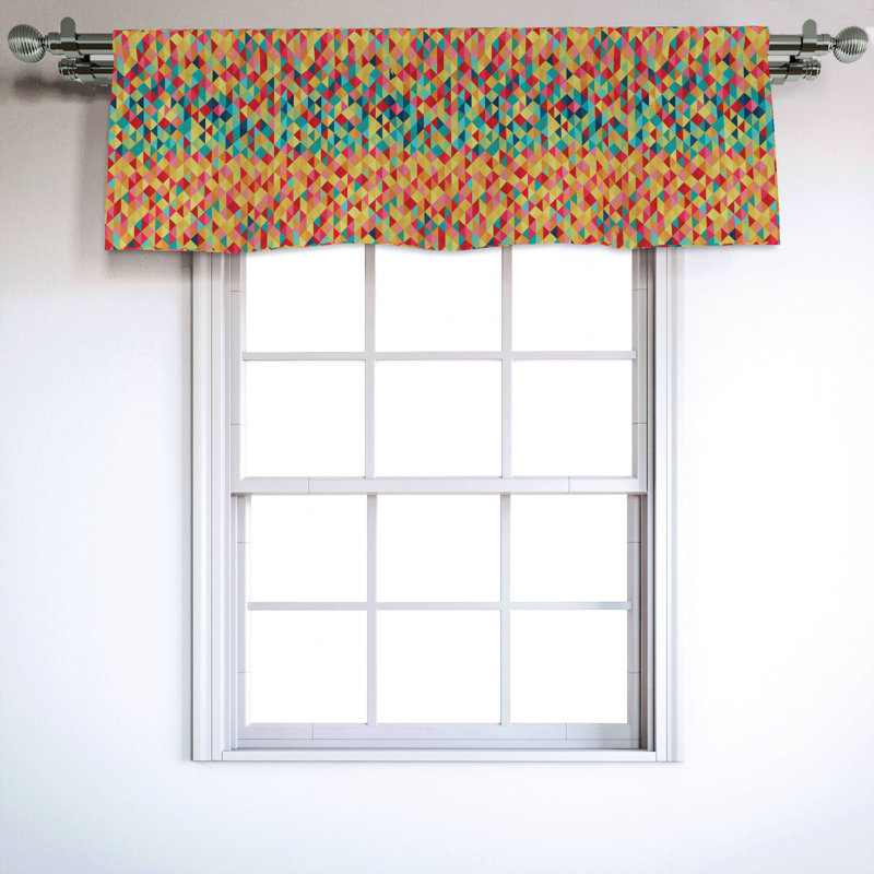 Sateen Abstract Ruffled Window Valance