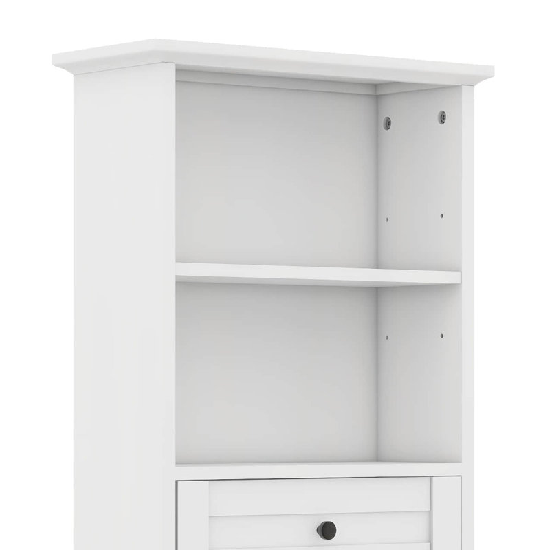 Grande armoire de rangement de salle de bain avec 3 tiroirs, organisateur autoportant en bois, armoire de cuisine avec tablettes réglables