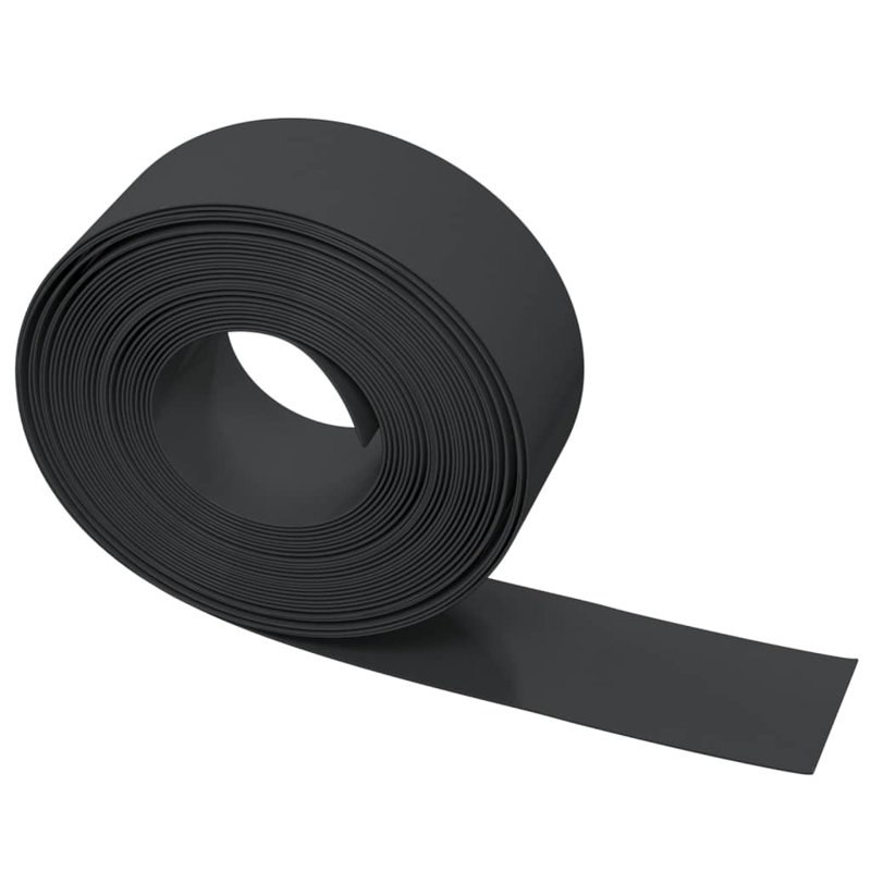 Avais Polyethylene Plastic Lawn Edging, Black, 20cm H x 1000cm W x 0.2cm D