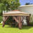 11X11FT Pop Up Gazebo, Mosquito Net For Outdoor Use With Carry Bag (Khaki)-125125333
