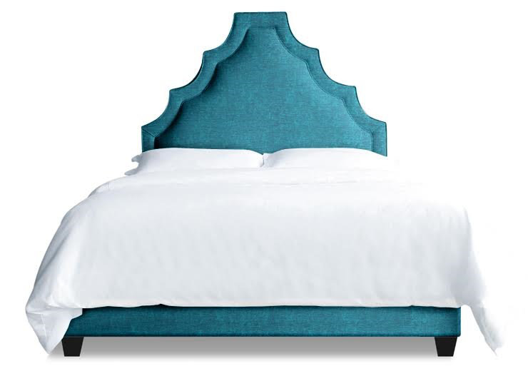 Lexi Velvet Bed, Full, Zeros Turquoise