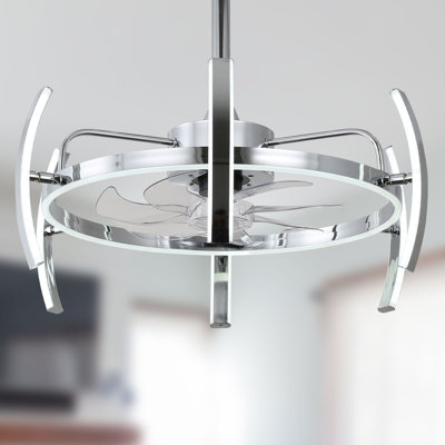 Paseo 25" DIY Shape Modern Ceiling Fan with Remote and LED Light Kit Included DC Motor 6 Speeds for All Seasons
