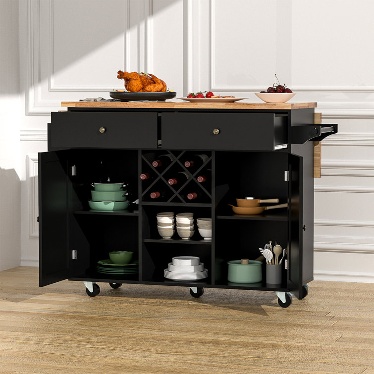 Red Barrel Studio® VicenniaKitchen Island on Wheels - Portable Kitchen Cart