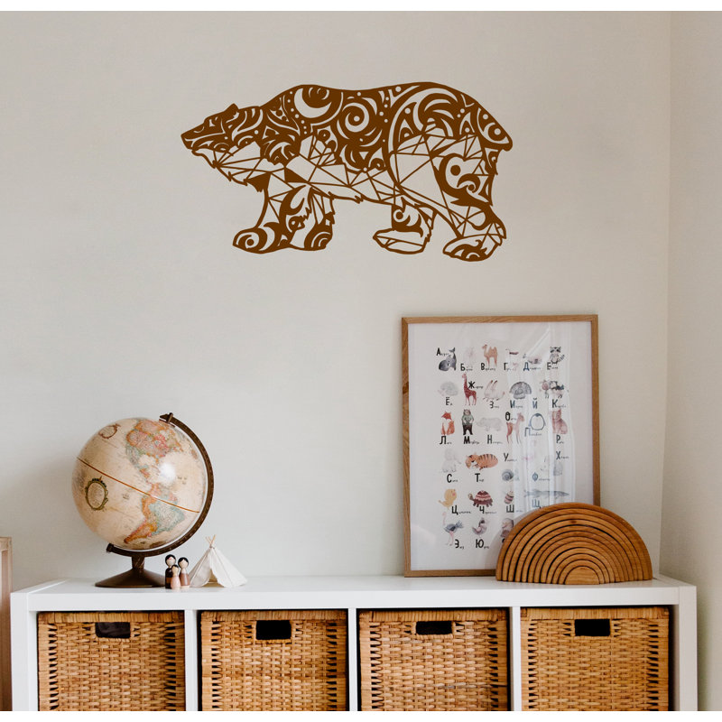 Adhésif décoratif ours polaire, H 38 po x l 72 po, Brun