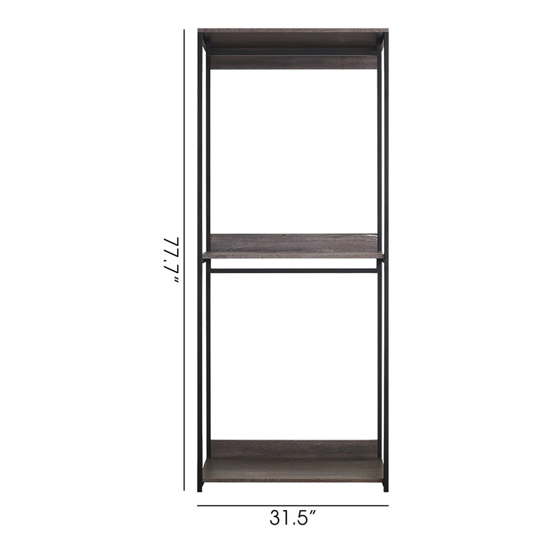 Placard en bois industriel Monica Farmhouse, Gris