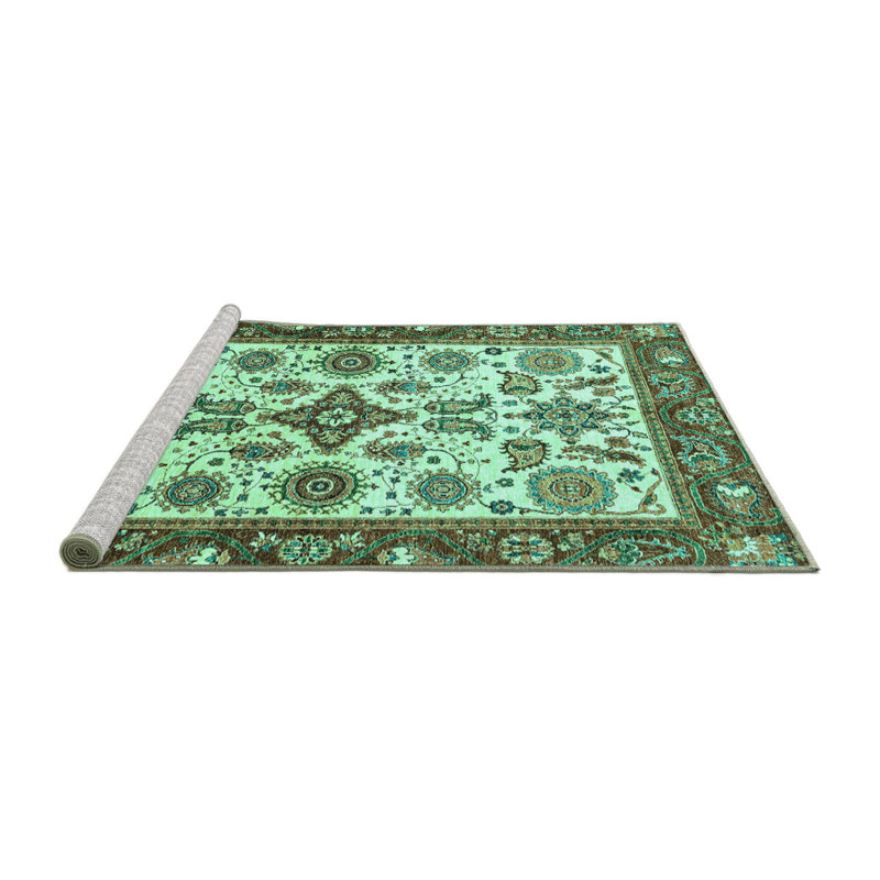 Washable Oriental Indoor Rug, Round 7'